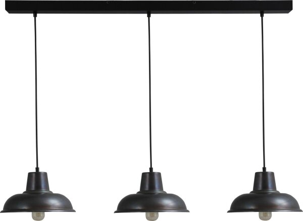 Suspension vintage en métal noir et rouge