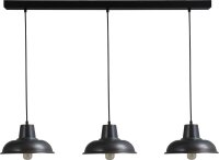 Suspension vintage en m&eacute;tal noir et rouge