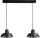 Suspension vintage E27 en m&eacute;tal noir et rouge