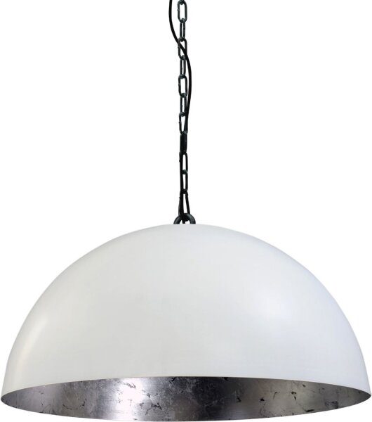 Lampe à suspendre LARINO Blanc Argent Ø50cm fait main