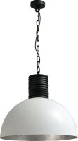 Suspension industrielle LARINO blanc argent&eacute;...