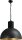 Lampe &agrave; suspendre design LARINO Gris M&eacute;tal Or &Oslash;50cm
