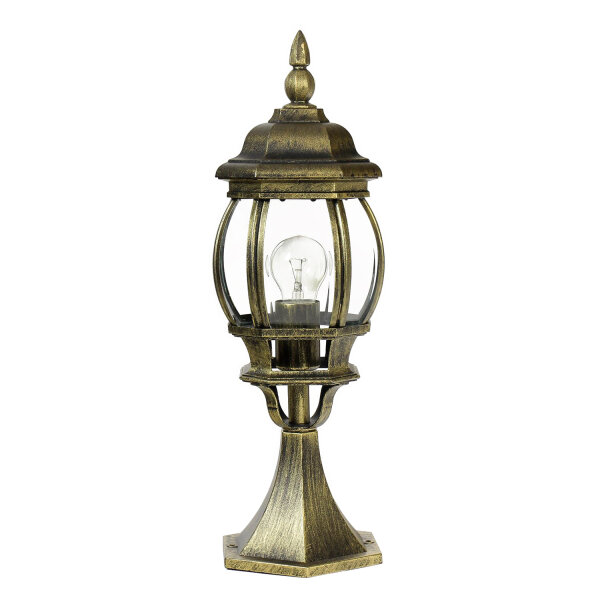 Petit lampadaire sur socle pour lextérieur or antique 50,5cm