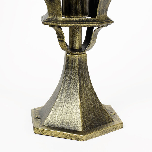Petit lampadaire sur socle pour lextérieur or antique 50,5cm