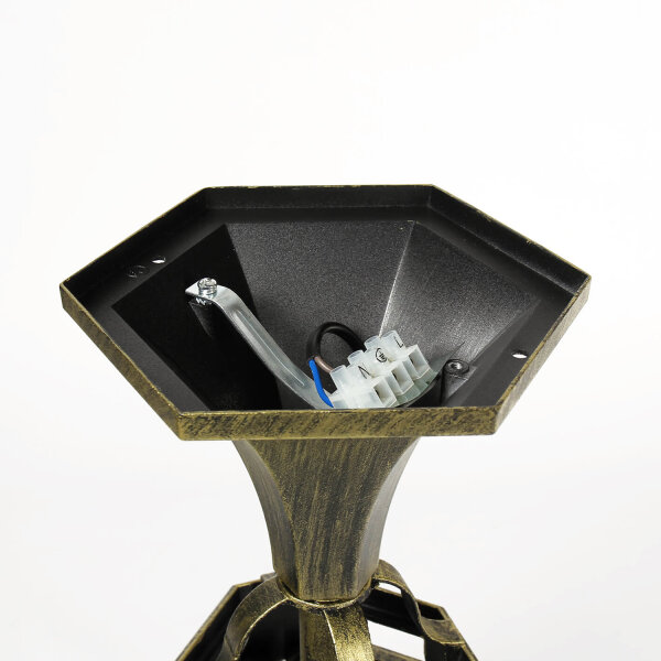 Petit lampadaire sur socle pour lextérieur or antique 50,5cm