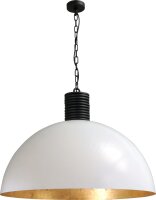 Suspension industrielle XXL &Oslash;80cm blanc or LARINO