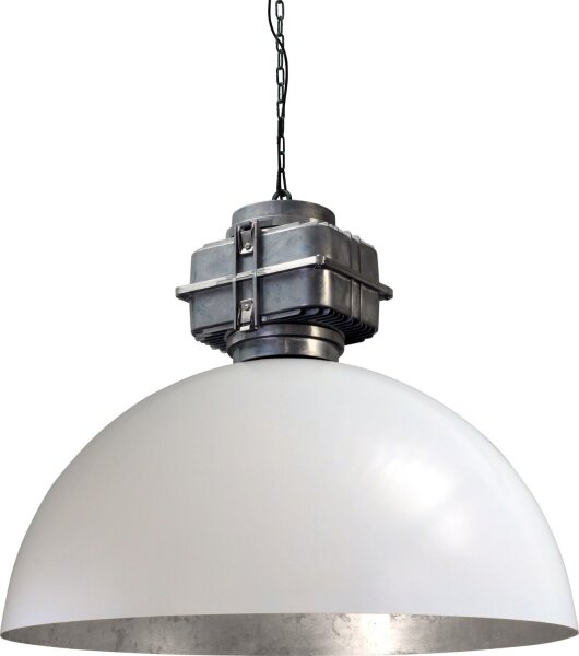 Lampe à suspendre industrielle XXL Ø80cm blanc argenté LARINO