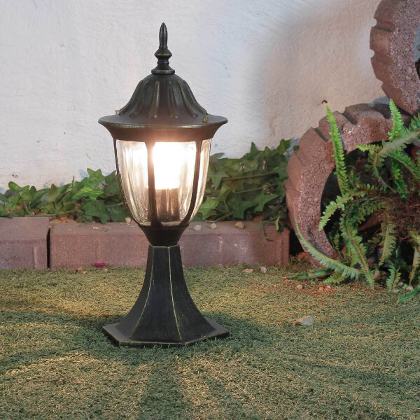 Lampe de socle rustique MILANO or antique 40cm de haut