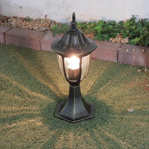 Lampe de socle rustique MILANO or antique 40cm de haut