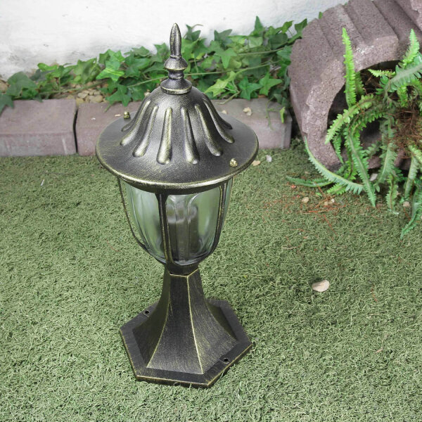 Lampe de socle rustique MILANO or antique 40cm de haut