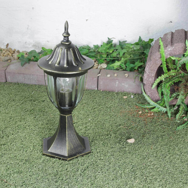 Lampe de socle rustique MILANO or antique 40cm de haut