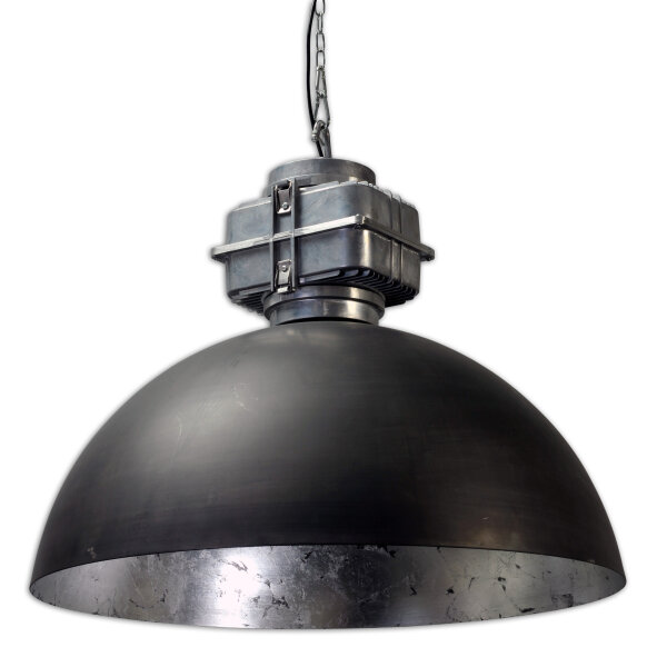Lampe industrielle Suspension noire/argentée Ø80cm