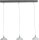 Suspension LED Abat-jour en verre aspect nickel mat