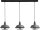 Suspension Gris &Oslash;25cm 3xE27 L:100cm Grille d&eacute;corative