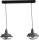 Suspension Gris &Oslash;25cm 2-flmg Grille d&eacute;corative noire