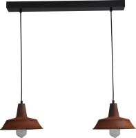 Suspension Marron Antique &Oslash;25cm 2xE27 fait main
