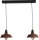 Suspension Marron Antique &Oslash;25cm 2xE27 fait main