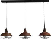 Grande lampe &agrave; suspendre brune antique...