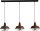 Grande lampe &agrave; suspendre brune antique &Oslash;25cm 3xE27 L:100cm