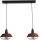 Lampe &agrave; suspendre Marron Antique Grille d&eacute;corative &Oslash;25cm L:70cm E27
