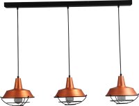 Suspension design cuivre Ø25cm 3xE27 grille...