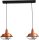 Lampe &agrave; suspendre industrielle cuivre &Oslash;25cm 2xE27 grille d&eacute;corative