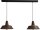 Lampe &agrave; suspendre industrielle brune antique &Oslash;35cm 2xE27 PRATO