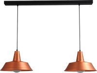 Lampe &agrave; suspendre industrielle en cuivre 2xE27...