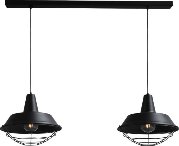 Lampe à suspendre industrielle noire Ø45cm E27 Grille décorative