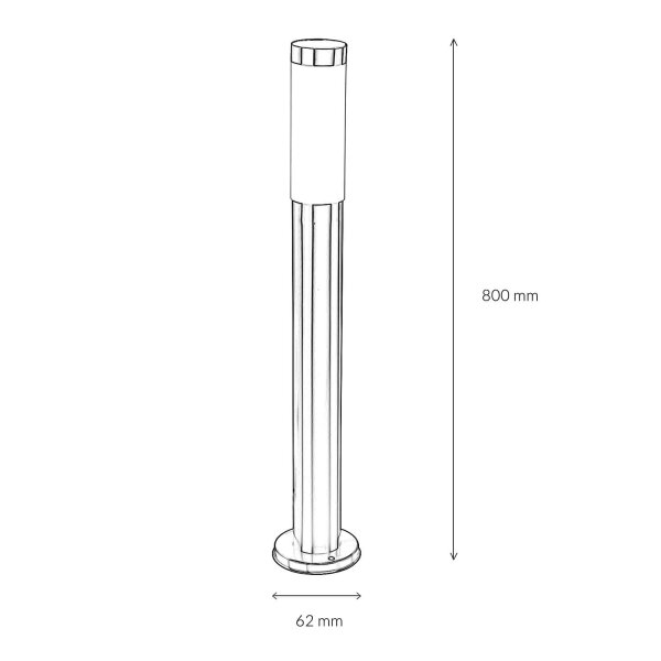 Lampe dallée en acier inoxydable IP44 H:80cm Ø6cm Lampe de jardin