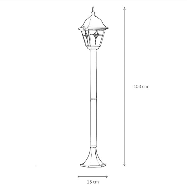 Lampadaire extérieur cuivre antique style Tiffany SALZBURG