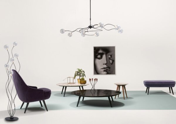Suspension décorative LED GIO noire avec variateur dintensité