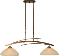 Lampe &agrave; suspendre BOLZANO en patine brune 2flmg