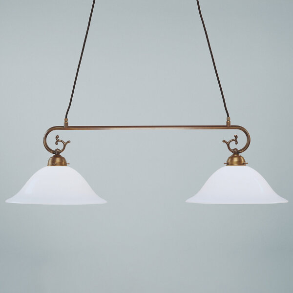Suspension Art Nouveau 2flm laiton D34