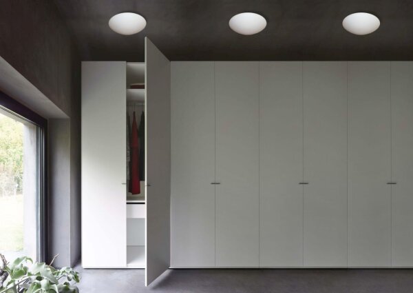 Plafonnier E27 avec abat-jour en verre blanc mat