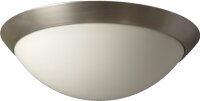 Plafonnier rond avec abat-jour en verre blanc mat