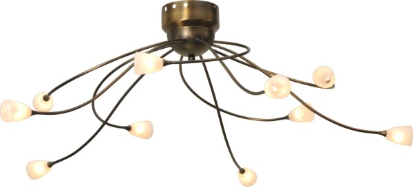 Lampe économique LED moderne avec abat-jour en verre brun rustique