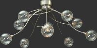 Plafonnier LED avec abat-jour en verre mat aspect nickel