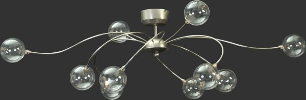 Plafonnier LED avec abat-jour en verre mat aspect nickel