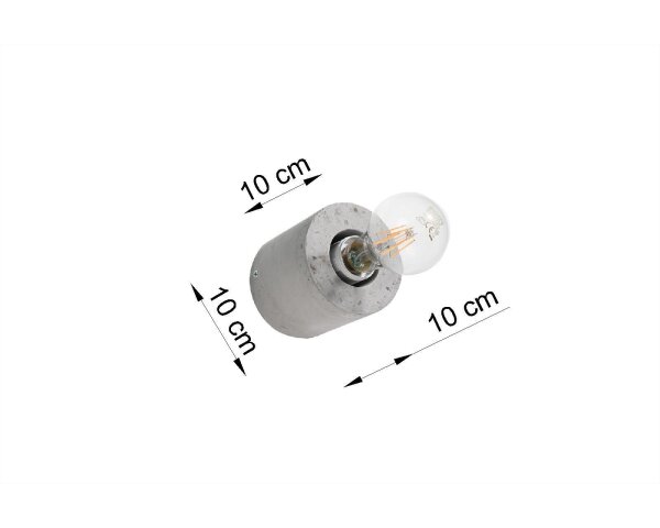 Lampe ronde en béton mur Ø10cm petite pour applique E27