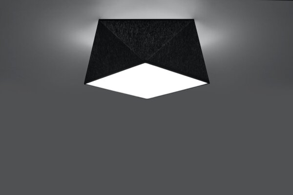 Plafonnier noir L:30cm géométrique E27