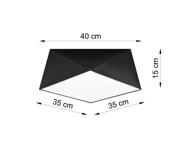 Plafonnier géométrique noir L:40cm LYNNDIE