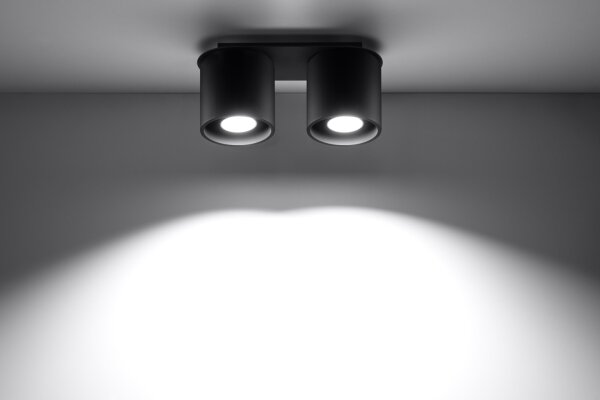 Plafonnier RODA en noir 2-flmg