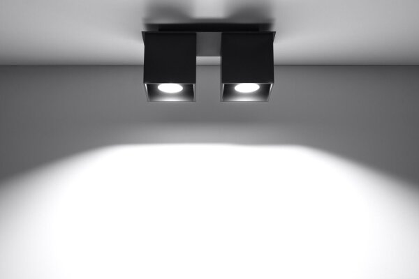 Plafonnier GEO en noir 2flmg