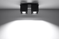 Plafonnier GEO en noir 2flmg