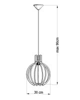 Lampe à suspendre en bois Ø30cm ronde table...