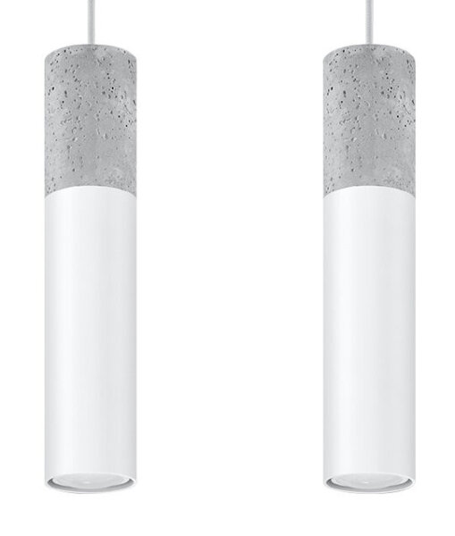 Suspension moderne métal béton 2 feux GU10