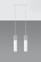 Suspension moderne métal béton 2 feux GU10
