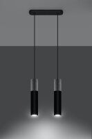 Lampe à suspendre Noir Gris Métal...