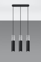 Suspension moderne métal béton 3 flammes GU10